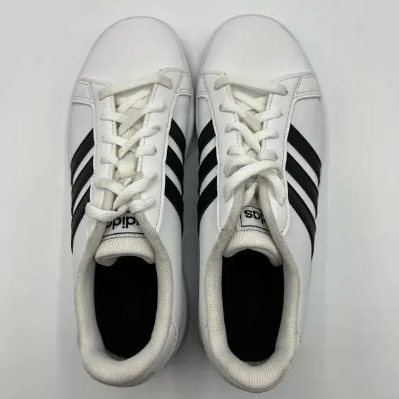 Adidas EF0103 Grand Court White Black Stripes Shoes | US Size 3.5 Women's 5 - Picture 7 of 10